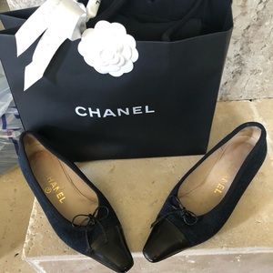Chanel Denim Kitten Heels